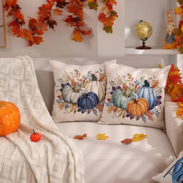 DFXSZ Fall Pillow Covers 12x20 Inch Fall Thanksgiving Orange White Flowers Lumbar Pillow Covers Polyester Fall Decoration for Home Couch YTZ073A12Dark Blue White