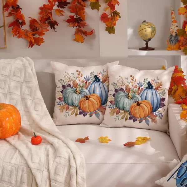 DFXSZ Fall Pillow Covers 12x20 Inch Fall Thanksgiving Orange White Flowers Lumbar Pillow Covers Polyester Fall Decoration for Home Couch YTZ073A12Orange Blue Green