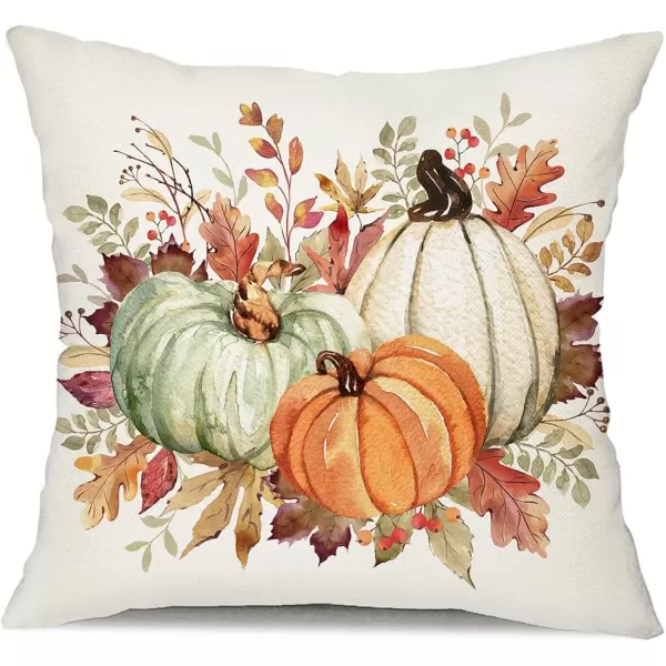 DFXSZ Fall Pillow Covers 12x20 Inch Fall Thanksgiving Orange White Flowers Lumbar Pillow Covers Polyester Fall Decoration for Home Couch YTZ073A12Orange Green White Pumpkin