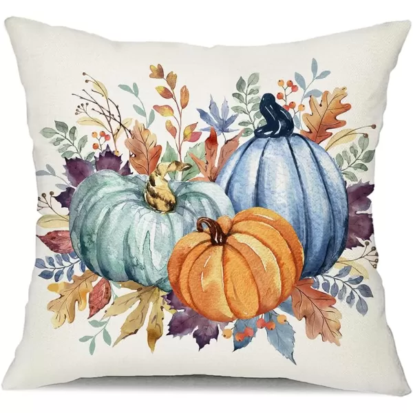 DFXSZ Fall Pillow Covers 12x20 Inch Fall Thanksgiving Orange White Flowers Lumbar Pillow Covers Polyester Fall Decoration for Home Couch YTZ073A12Orange Blue Green