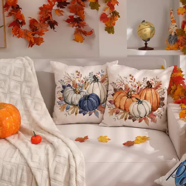 DFXSZ Fall Pillow Covers 12x20 Inch Fall Thanksgiving Orange White Flowers Lumbar Pillow Covers Polyester Fall Decoration for Home Couch YTZ073A12Orange White