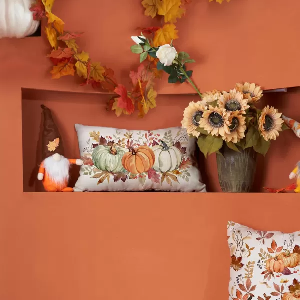 DFXSZ Fall Pillow Covers 12x20 Inch Fall Thanksgiving Orange White Flowers Lumbar Pillow Covers Polyester Fall Decoration for Home Couch YTZ073A12Orange Green White Pumpkin