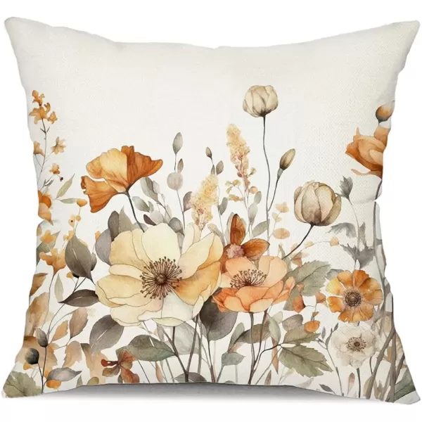 DFXSZ Fall Pillow Covers 12x20 Inch Fall Thanksgiving Orange White Flowers Lumbar Pillow Covers Polyester Fall Decoration for Home Couch YTZ073A12Orange White Flower