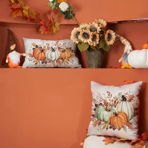 DFXSZ Fall Pillow Covers 12x20 Inch Fall Thanksgiving Orange White Flowers Lumbar Pillow Covers Polyester Fall Decoration for Home Couch YTZ073A12Orange White