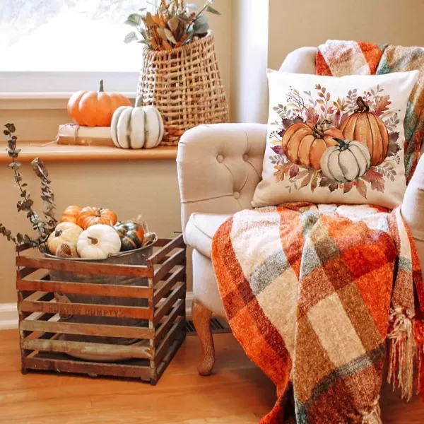 DFXSZ Fall Pillow Covers 12x20 Inch Fall Thanksgiving Orange White Flowers Lumbar Pillow Covers Polyester Fall Decoration for Home Couch YTZ073A12Orange White