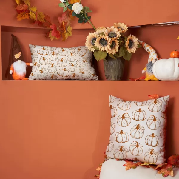DFXSZ Fall Pillow Covers 18x18 inch Set of 2 Fall Decoration White Lines Pumpkin Decor Autumn Outdoor Pillow Cover Thanksgiving Decoration for Home Couch 128COrange Lines Pumpkin