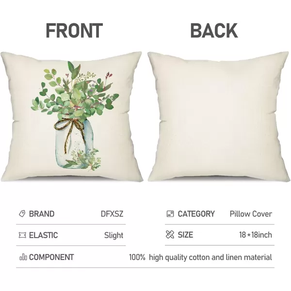 DFXSZ Farmhouse Pillow Covers 20x20 Set of 4Eucalyptus Leaves Decorations Truck Vase Home Sweet Home Linen Cushion Case Gifts for Home DecorE
