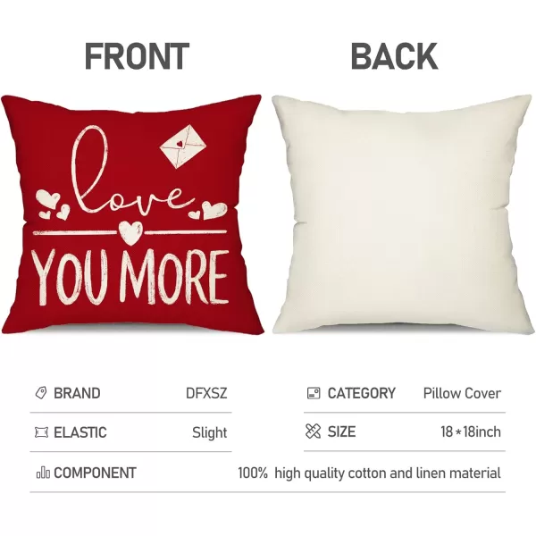 DFXSZ Valentines Day Pillow Covers 18x18 Inch Set of 4 Polka Dots Stripes Love Heart Gnomes Valentine Pillows Valentines Day Decorations for Sofa Couch