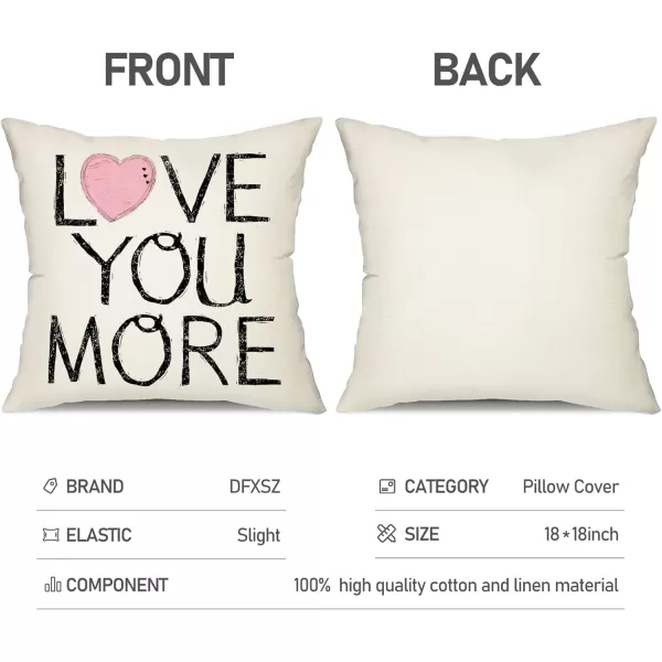 DFXSZ Valentines Day Pillow Covers 18x18 Red Heart Love You Pillowcase for Valentines Day Throw Pillows Cushion Valentines Decorations