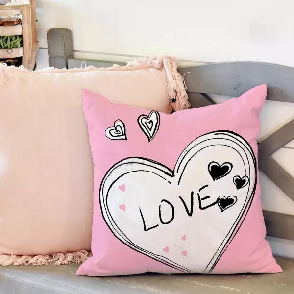 DFXSZ Valentines Day Pillow Covers 18x18 Red Heart Love You Pillowcase for Valentines Day Throw Pillows Cushion Valentines Decorations
