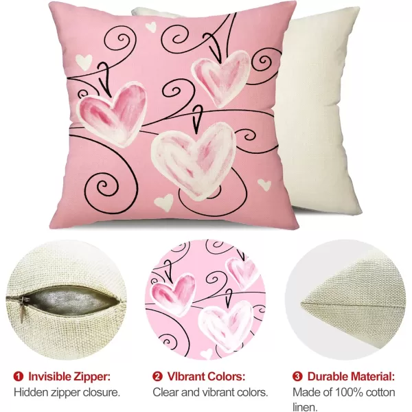 DFXSZ Valentines Day Pillow Covers 18x18 Red Heart Love You Pillowcase for Valentines Day Throw Pillows Cushion Valentines Decorations