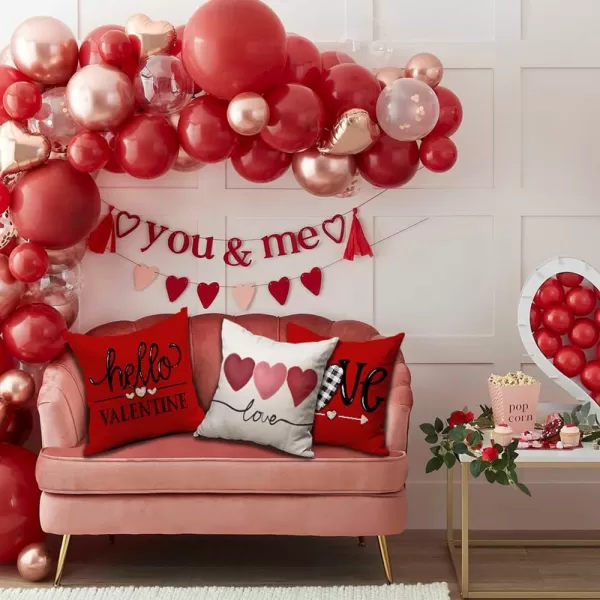 Valentines Day Pillow Covers 12x20 Pink Heart Love Valentines Day Pillows Winter Holiday Lumbar Pillow Covers 12x20 Outdoor Pillowcase for Home DecorWhite