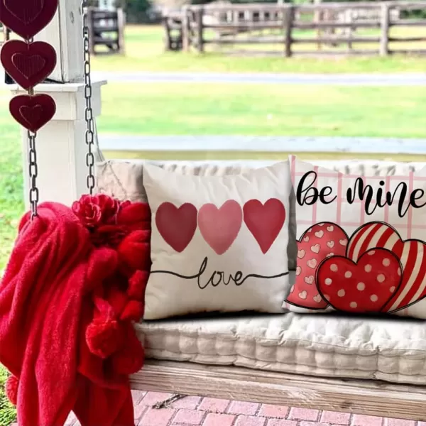 Valentines Day Pillow Covers 12x20 Pink Heart Love Valentines Day Pillows Winter Holiday Lumbar Pillow Covers 12x20 Outdoor Pillowcase for Home DecorWhite
