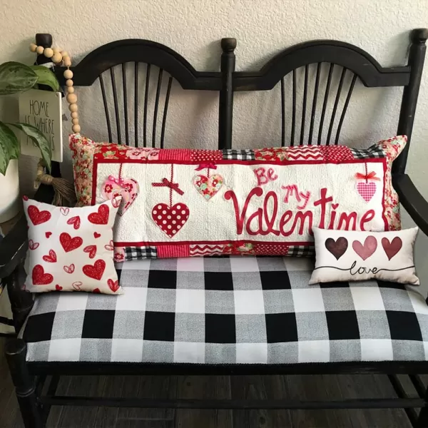 Valentines Day Pillow Covers 12x20 Pink Heart Love Valentines Day Pillows Winter Holiday Lumbar Pillow Covers 12x20 Outdoor Pillowcase for Home DecorWhite2