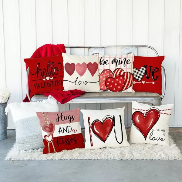 Valentines Day Pillow Covers 12x20 Pink Heart Love Valentines Day Pillows Winter Holiday Lumbar Pillow Covers 12x20 Outdoor Pillowcase for Home DecorWhite