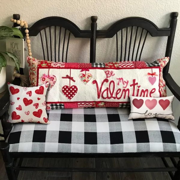 Valentines Day Pillow Covers 12x20 Pink Heart Love Valentines Day Pillows Winter Holiday Lumbar Pillow Covers 12x20 Outdoor Pillowcase for Home DecorWhite