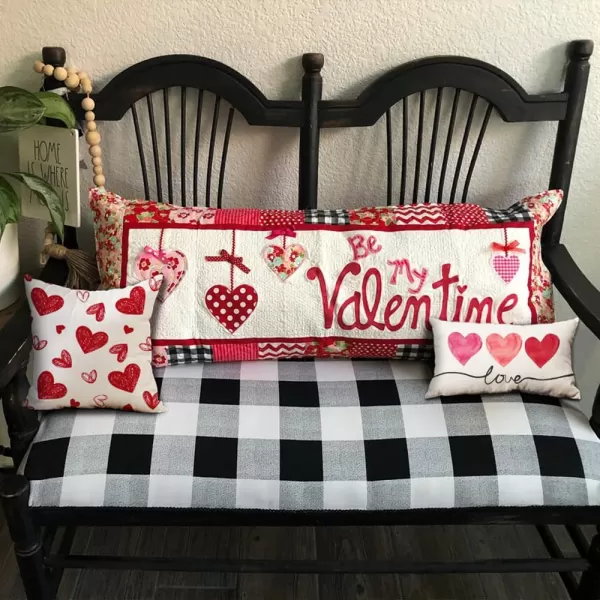 Valentines Day Pillow Covers 12x20 Pink Heart Love Valentines Day Pillows Winter Holiday Lumbar Pillow Covers 12x20 Outdoor Pillowcase for Home DecorWhite3