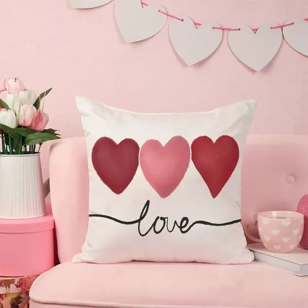 Valentines Day Pillow Covers 12x20 Pink Heart Love Valentines Day Pillows Winter Holiday Lumbar Pillow Covers 12x20 Outdoor Pillowcase for Home DecorWhite