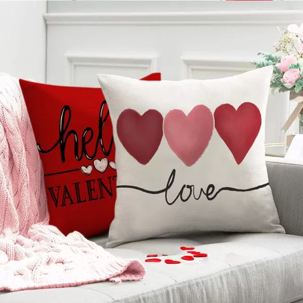 Valentines Day Pillow Covers 12x20 Pink Heart Love Valentines Day Pillows Winter Holiday Lumbar Pillow Covers 12x20 Outdoor Pillowcase for Home DecorWhite