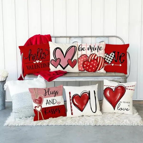 Valentines Day Pillow Covers 12x20 Pink Heart Valentines Day Pillows Winter Holiday Lumbar Pillow Covers 12x20 Outdoor Pillowcase for Home DecorWhite