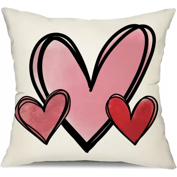 Valentines Day Pillow Covers 12x20 Pink Heart Valentines Day Pillows Winter Holiday Lumbar Pillow Covers 12x20 Outdoor Pillowcase for Home DecorWhite