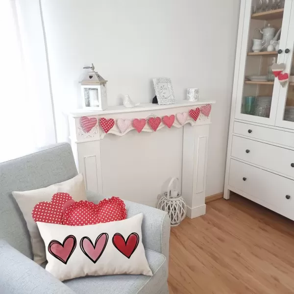 Valentines Day Pillow Covers 12x20 Pink Heart Valentines Day Pillows Winter Holiday Lumbar Pillow Covers 12x20 Outdoor Pillowcase for Home DecorWhite