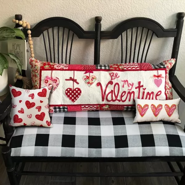 Valentines Day Pillow Covers 12x20 Pink Heart Valentines Day Pillows Winter Holiday Lumbar Pillow Covers 12x20 Outdoor Pillowcase for Home DecorWhite1