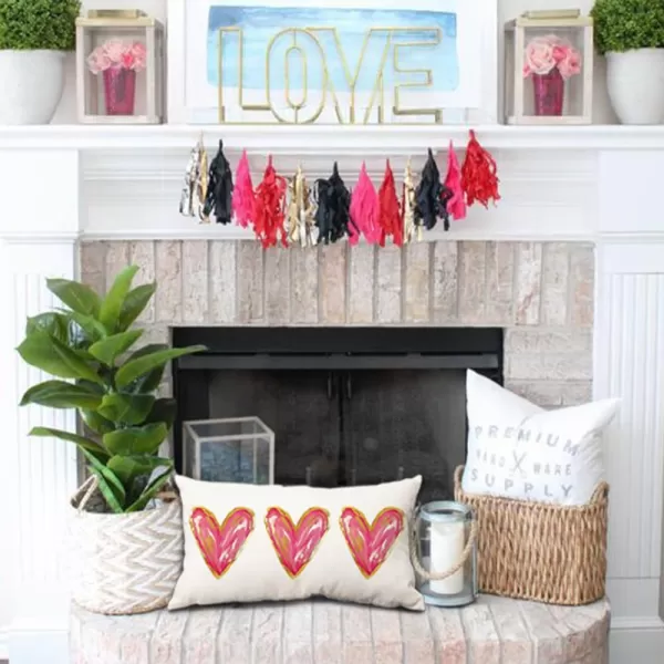 Valentines Day Pillow Covers 12x20 Pink Heart Valentines Day Pillows Winter Holiday Lumbar Pillow Covers 12x20 Outdoor Pillowcase for Home DecorWhite1