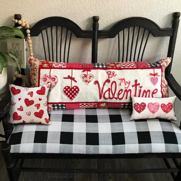 Valentines Day Pillow Covers 12x20 Pink Heart Valentines Day Pillows Winter Holiday Lumbar Pillow Covers 12x20 Outdoor Pillowcase for Home DecorWhite2