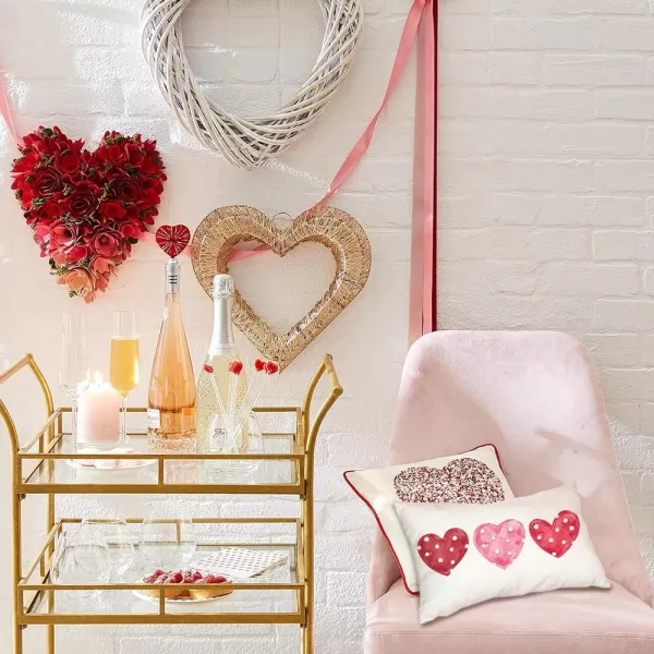 Valentines Day Pillow Covers 12x20 Pink Heart Valentines Day Pillows Winter Holiday Lumbar Pillow Covers 12x20 Outdoor Pillowcase for Home DecorWhite2