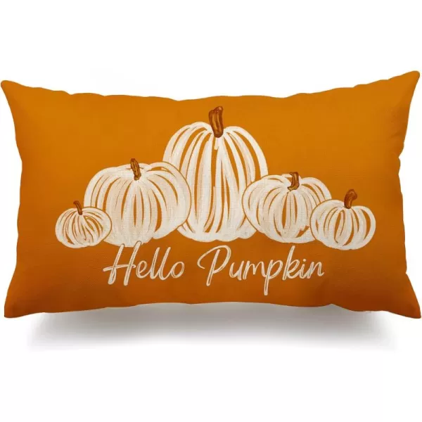 DFXSZ Fall Pillow Covers 12x20 Inch Fall Autumn Thanksgiving Orange Pumpkins Lumbar Pillow Covers Polyester Fall Decoration for Home Couch YZT71A12Five Orange Pumpkins