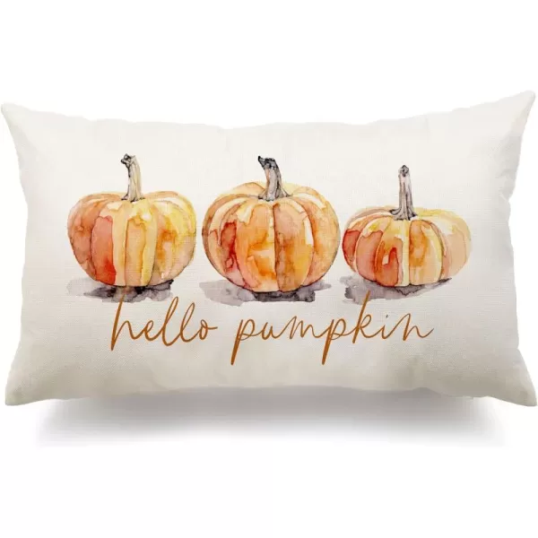 DFXSZ Fall Pillow Covers 12x20 Inch Fall Autumn Thanksgiving Orange Pumpkins Lumbar Pillow Covers Polyester Fall Decoration for Home Couch YZT71A12Orange Oil Paint Pumpkin