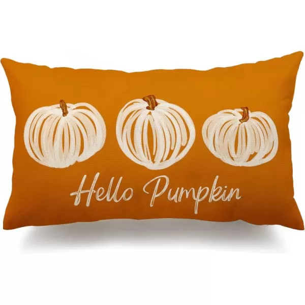DFXSZ Fall Pillow Covers 12x20 Inch Fall Autumn Thanksgiving Orange Pumpkins Lumbar Pillow Covers Polyester Fall Decoration for Home Couch YZT71A12Three Orange Pumpkins