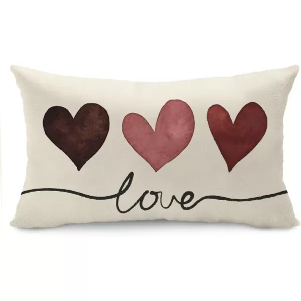 Valentines Day Pillow Covers 12x20 Pink Heart Love Valentines Day Pillows Winter Holiday Lumbar Pillow Covers 12x20 Outdoor Pillowcase for Home DecorWhite2
