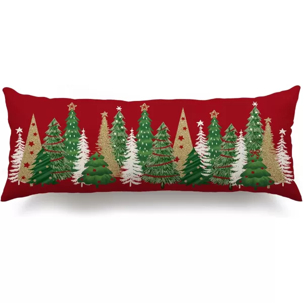 DFXSZ Christmas Pillow Covers 18x18 Inch Set of 2 Christmas Tree Decorative Green Throw Pillows Winter Christmas Decor for Home Couch TH50B18Deep Red