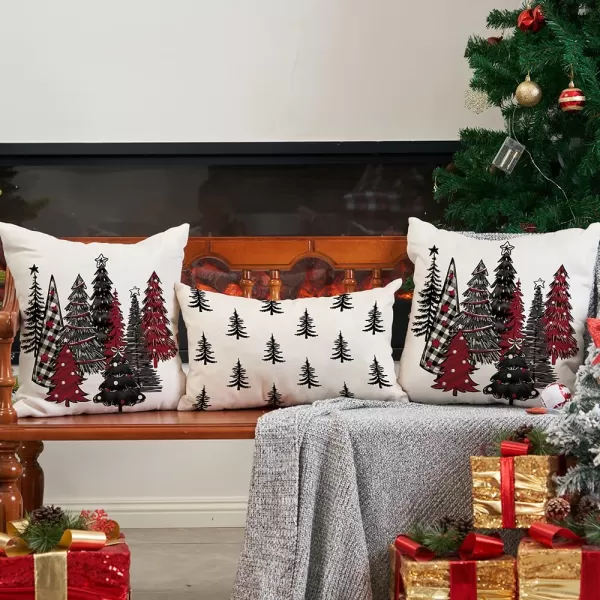 DFXSZ Christmas Pillow Covers 18x18 Inch Set of 2 Christmas Tree Decorative Green Throw Pillows Winter Christmas Decor for Home Couch TH50B18White