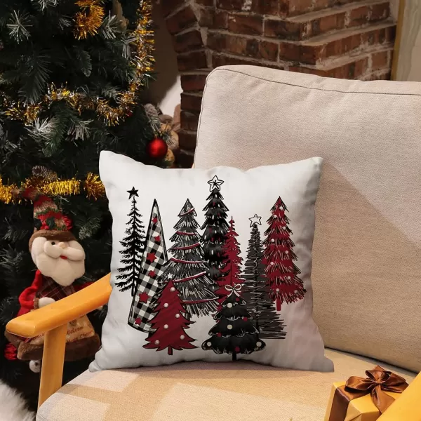 DFXSZ Christmas Pillow Covers 18x18 Inch Set of 2 Christmas Tree Decorative Green Throw Pillows Winter Christmas Decor for Home Couch TH50B18White