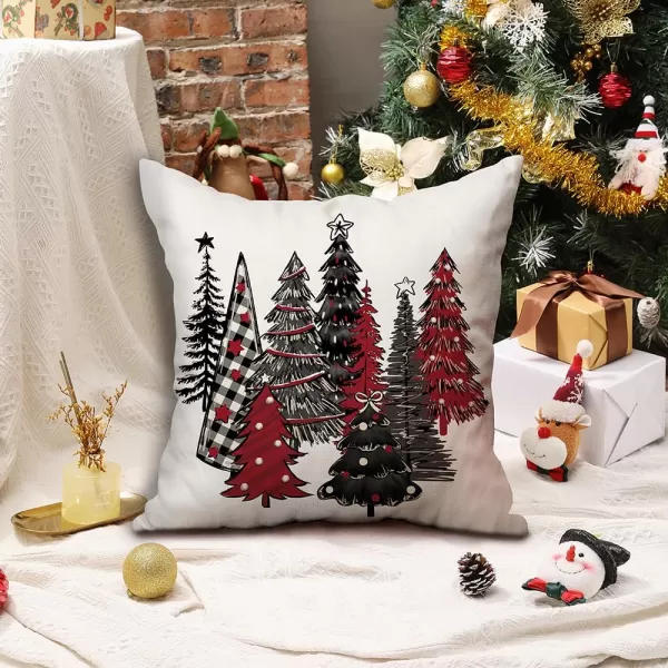 DFXSZ Christmas Pillow Covers 18x18 Inch Set of 2 Christmas Tree Decorative Green Throw Pillows Winter Christmas Decor for Home Couch TH50B18White