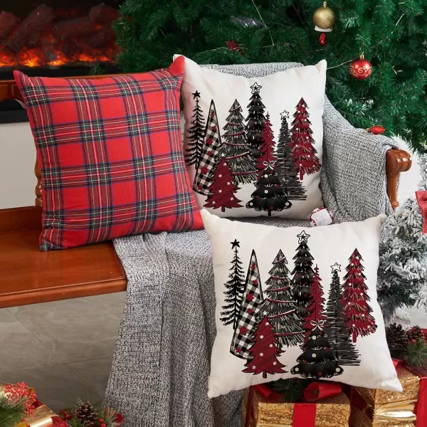 DFXSZ Christmas Pillow Covers 18x18 Inch Set of 2 Christmas Tree Decorative Green Throw Pillows Winter Christmas Decor for Home Couch TH50B18White