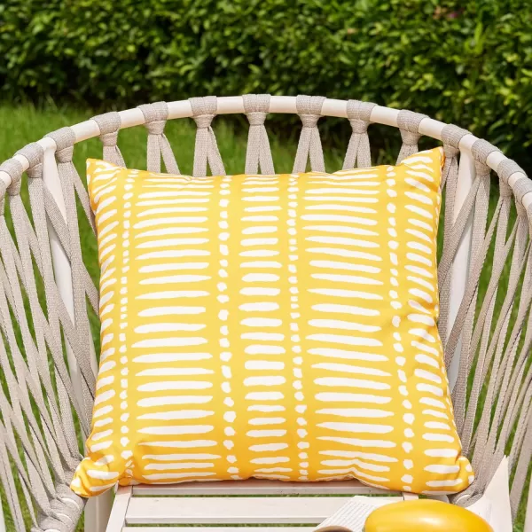 DFXSZ Outdoor Pillow Covers 18x18 Inch Set of 2 White Lines and Polka dots Decor Black Throw Pillow Covers Outdoor Waterproof Pillow Covers Decor for Patio Funiture Garden Sofa Couch 022BYellow