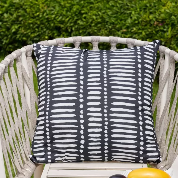 DFXSZ Outdoor Pillow Covers 18x18 Inch Set of 2 White Lines and Polka dots Decor Black Throw Pillow Covers Outdoor Waterproof Pillow Covers Decor for Patio Funiture Garden Sofa Couch 022BBlack