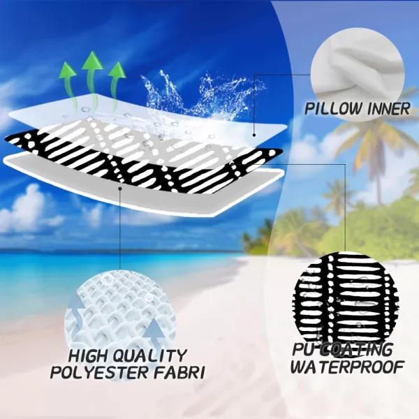 DFXSZ Outdoor Pillow Covers 18x18 Inch Set of 2 White Lines and Polka dots Decor Black Throw Pillow Covers Outdoor Waterproof Pillow Covers Decor for Patio Funiture Garden Sofa Couch 022BBlack