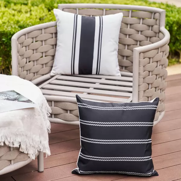 DFXSZ Outdoor Pillow Covers 18x18 Inch Set of 4 Hello Sunshine Decorative Yellow Throw Pillows Outdoor Summer Waterproof Decor for Patio Funiture Garden Polyester Cushion Covers 013DBlack