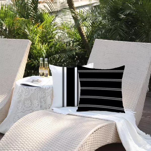 DFXSZ Outdoor Pillow Covers 18x18 Inch Set of 4 Hello Sunshine Decorative Yellow Throw Pillows Outdoor Summer Waterproof Decor for Patio Funiture Garden Polyester Cushion Covers 013DBlack