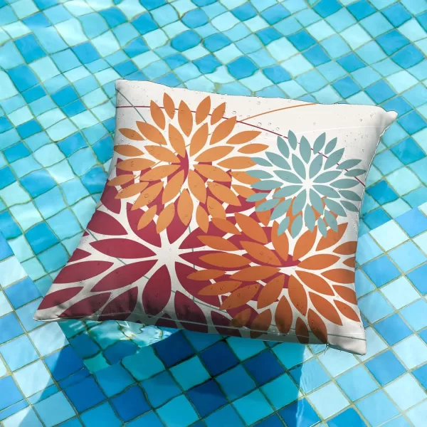 DFXSZ Outdoor Throw Pillow Covers 18x18 Inch Set of 2 Waterproof Spring Summer Geometric Elegant Blue Green Outdoor Pillow Covers for Patio Funiture Garden CouchBurnt Orange