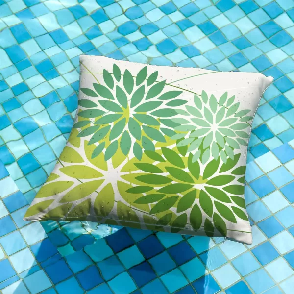 DFXSZ Outdoor Throw Pillow Covers 18x18 Inch Set of 2 Waterproof Spring Summer Geometric Elegant Blue Green Outdoor Pillow Covers for Patio Funiture Garden CouchDark Light Green