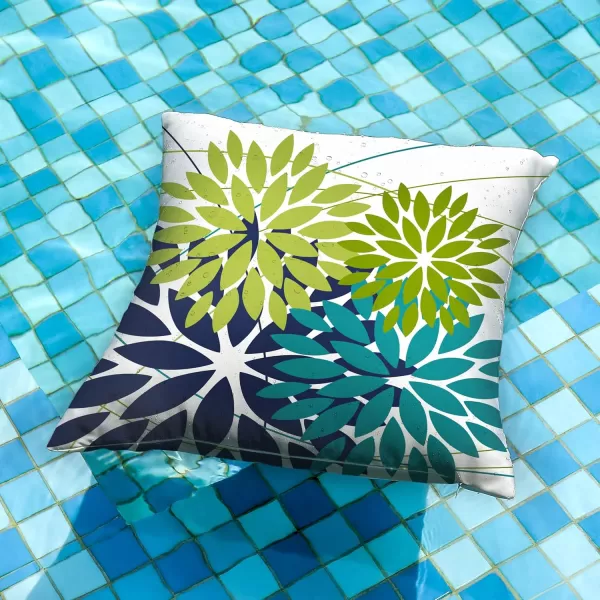 DFXSZ Outdoor Throw Pillow Covers 18x18 Inch Set of 2 Waterproof Spring Summer Geometric Elegant Blue Green Outdoor Pillow Covers for Patio Funiture Garden CouchDark Light Green Blue