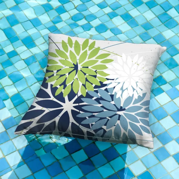 DFXSZ Outdoor Throw Pillow Covers 18x18 Inch Set of 2 Waterproof Spring Summer Geometric Elegant Blue Green Outdoor Pillow Covers for Patio Funiture Garden CouchBlue Green