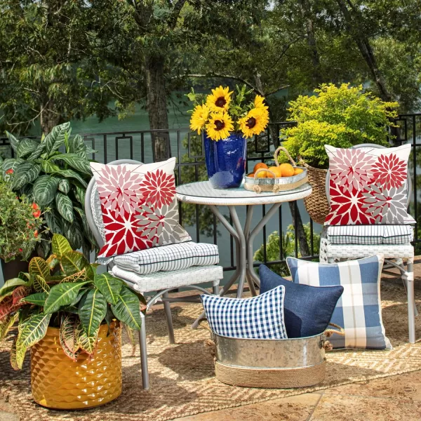 DFXSZ Outdoor Throw Pillow Covers 18x18 Inch Set of 2 Waterproof Spring Summer Geometric Elegant Blue Green Outdoor Pillow Covers for Patio Funiture Garden CouchPink Red Gray