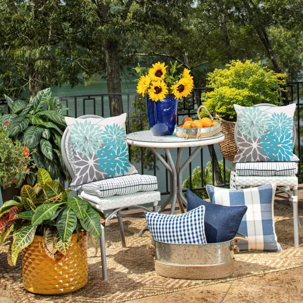 DFXSZ Outdoor Throw Pillow Covers 18x18 Inch Set of 2 Waterproof Spring Summer Geometric Elegant Blue Green Outdoor Pillow Covers for Patio Funiture Garden CouchBlue Grey
